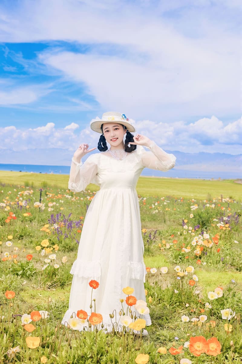 赛里木湖虞美人花海